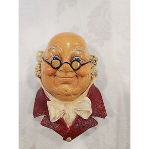 Bossons England Mr Pickwick Chalkware Head 1964 Vintage